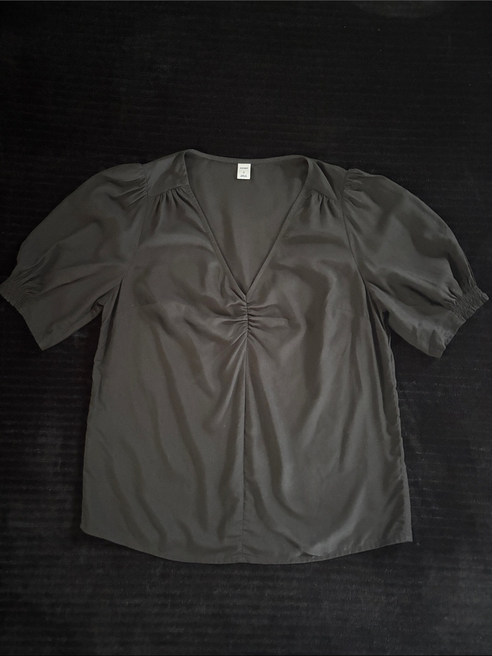 Old Navy Sz S Black V-Neck Short Sleeve Women's Top